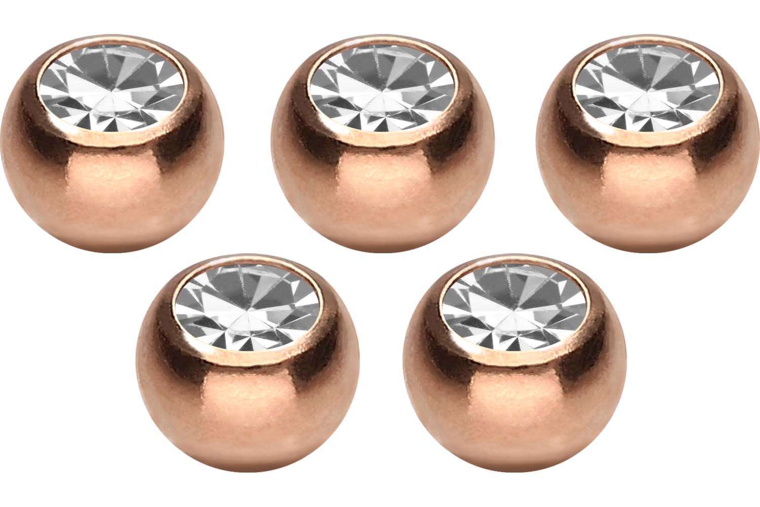 SET Titan Schraubkugel KRISTALL von Piercingline